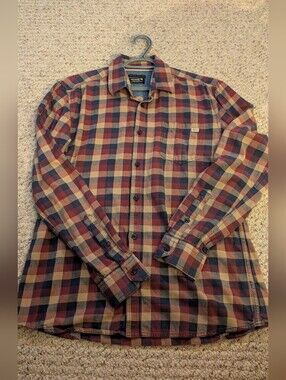 Jack&Jones Vintage Red, Blue & Tan Plaid Button-Down Shirt